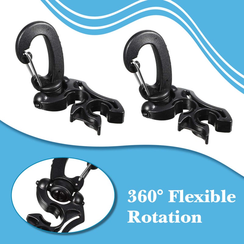 Weewooday 3 Pieces Diving Hose Holder Clip Diving Double BCD Hose Clip with Snap Hook Buckle for Dive Snorkeling Accessories - Image 4
